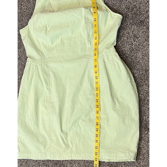 Maeve Anthropologie Mini Dress Size Large Sleeveless Volume Hip Green Stretch - Picture 5 of 15